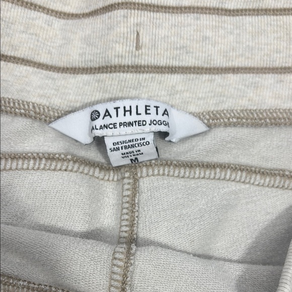 Athleta Tan Camo Track Pants with Tapered Leg and Elastic Waistband - Picture 2 of 8